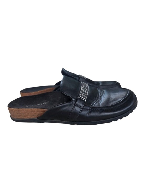 Vionic Shoes - Vionic Georgina Georgie Black Leather Mules Slides Slip On Shoes Size 8